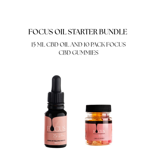 FOCUS OIL STARTER BUNDLE - 15ML CBD OIL AND 10 PACK CBD GUMMIES